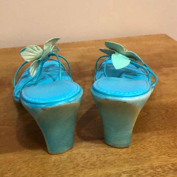 Italian Shoemakers Shoes | Blue Sandal With Flower | Poshmark